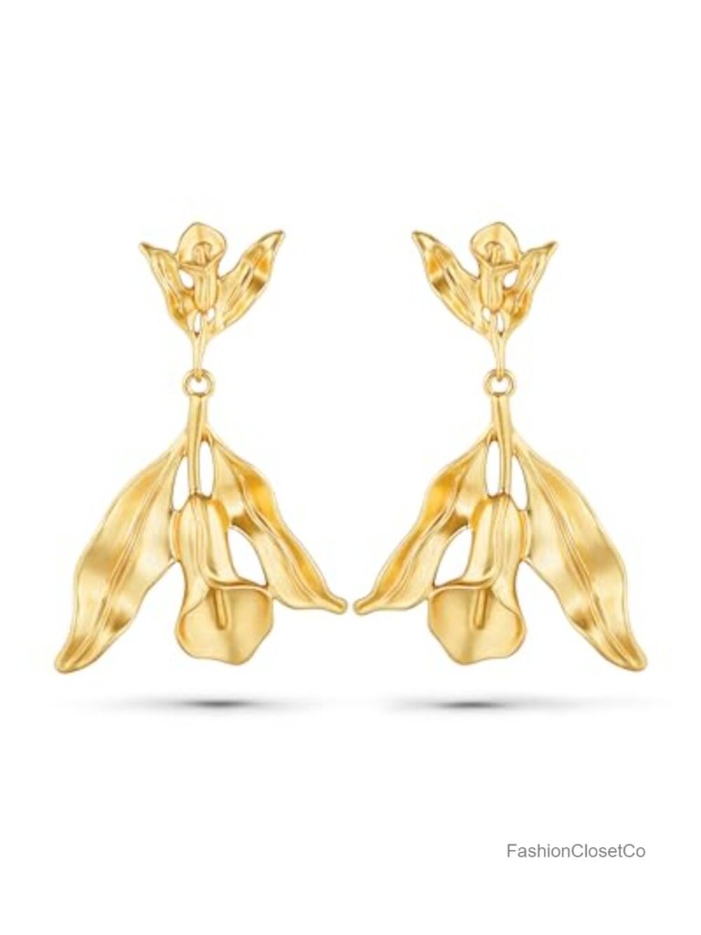 18K Gold Plated Dangle Earrings for Women Handmade Leaf Floral Boho Jewelry